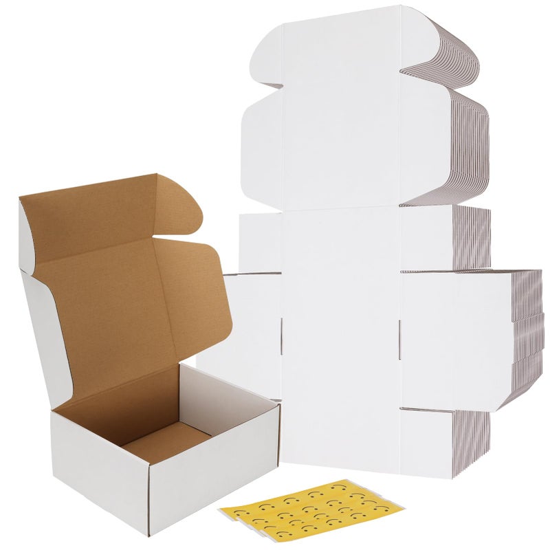 RLAVBL 10x8x4 Inches Shipping Boxes Set of 20, White Small Corrugated Cardboard Box, Mailer Boxes for Packing Small Business - Image 1
